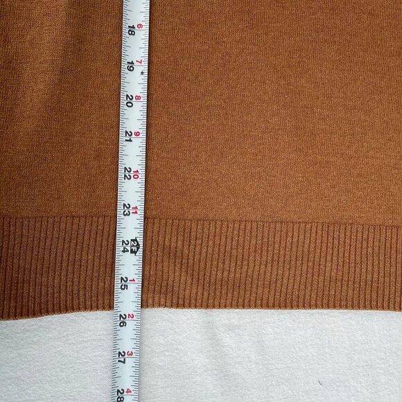 Banana Republic Silk Cashmere Quarter Zip Mock Neck Ribbed Sweater Brown Men‎ L - Picture 11 of 11